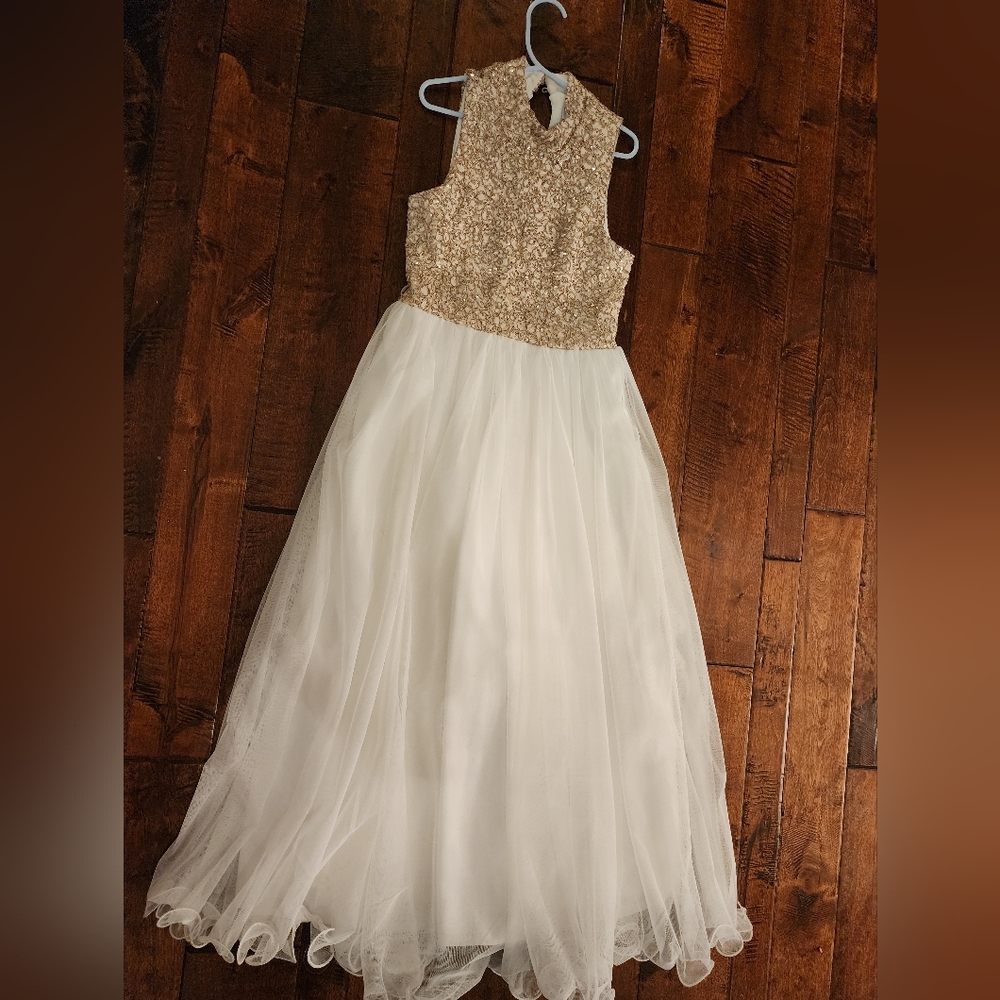 Speechless Kids Dress Formal Gold White size 8